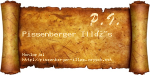 Pissenberger Illés névjegykártya